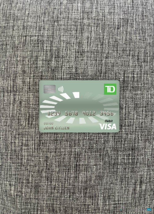 Download Canada TD visa debit card photolook front Photoshop template